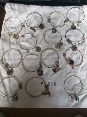 Alex And Ani Silver and Gold Tone Charm Bangle Bracelet Collection